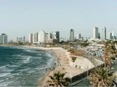Het strand van Tel Aviv; gebruikt bij de gids over kraanwater in Israël.